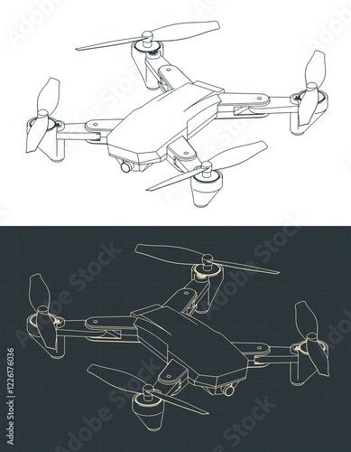 Folding drone blueprints