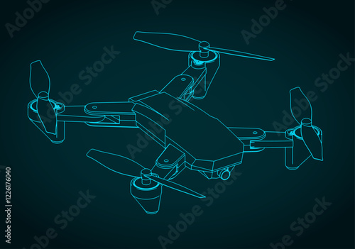 Folding drone drawing