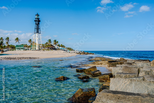 Hillsboro Inlet, Florida with lighthouse