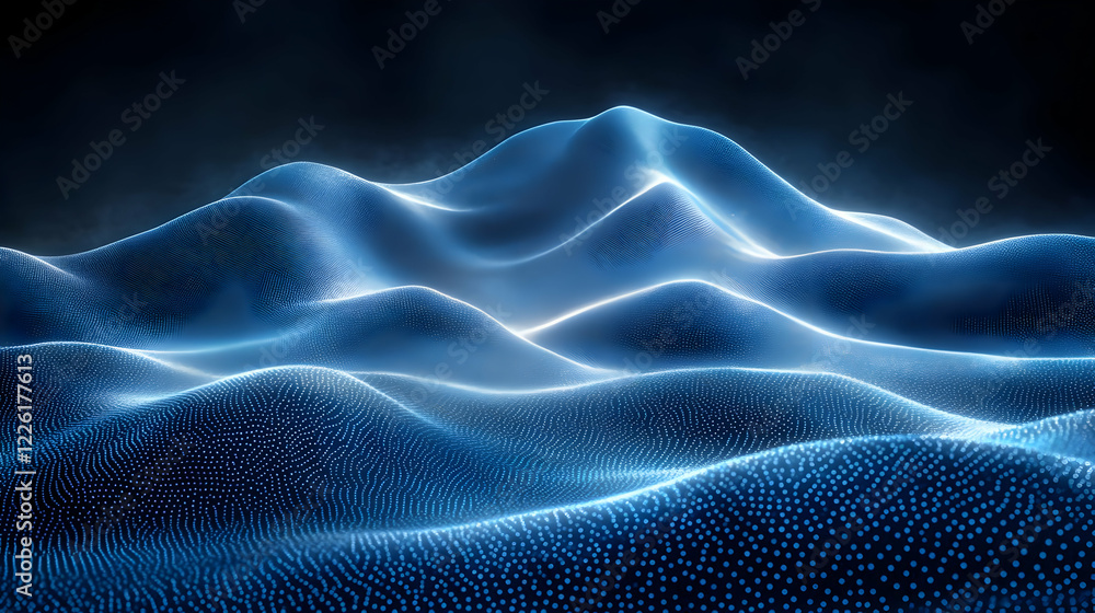 Obraz premium Glowing Blue Digital Wave Abstract Background
