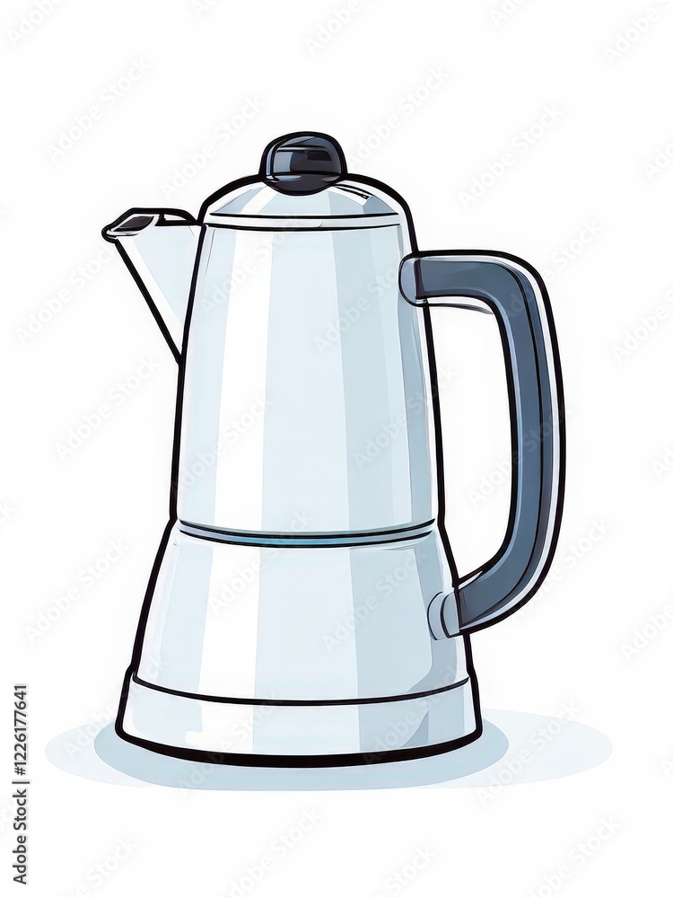 Fototapeta premium the AI Image Generator, Classic Metallic Coffee Pot with Handle