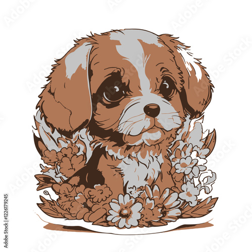 Cute Puppy Vector Art For Design.eps