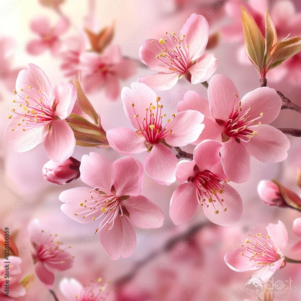Exquisite cherry blossom branches in full bloom, featuring delicate pink flowers that evoke feelings of renewal, beauty, and tranquility in springtime. Exquisite cherry blossom branches in full bloom, featuring delicate pink flowers that evoke feelings of renewal, beauty, and tranquility in springtime.