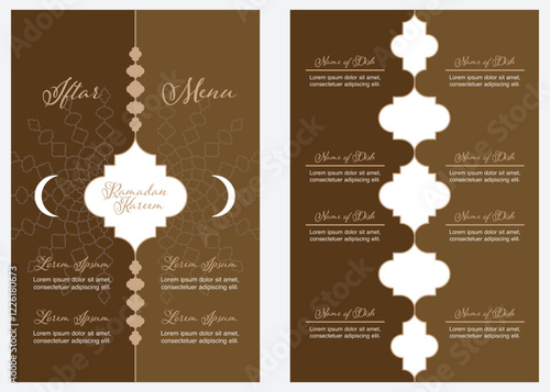 BROWN IFTAR MENU ARABESQUE STYLE