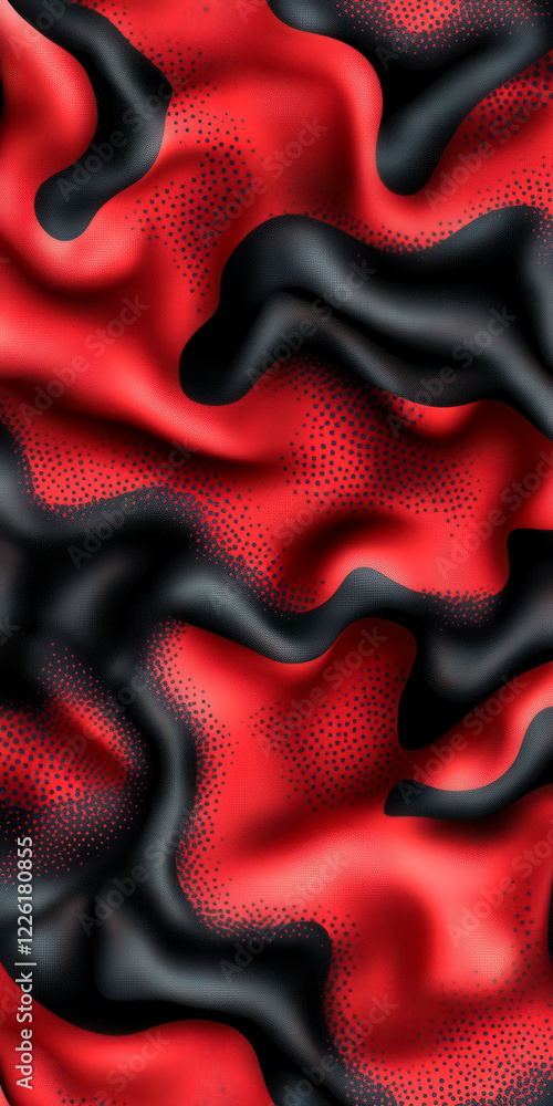 Abstract Red and Black Wavy Fabric Texture Background Design Abstract Red and Black Wavy Fabric Texture Background Design