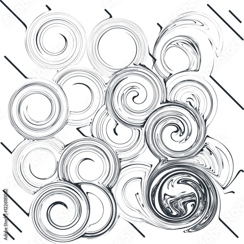 The texture consists of diagonal lines that are distorted by a dense mass of swirls or spirals.