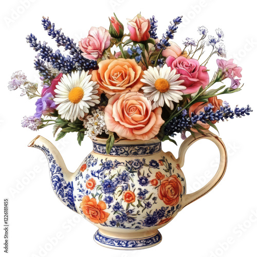 Elegant Flowers in Vase – Botanical Clipart Vector Illustration