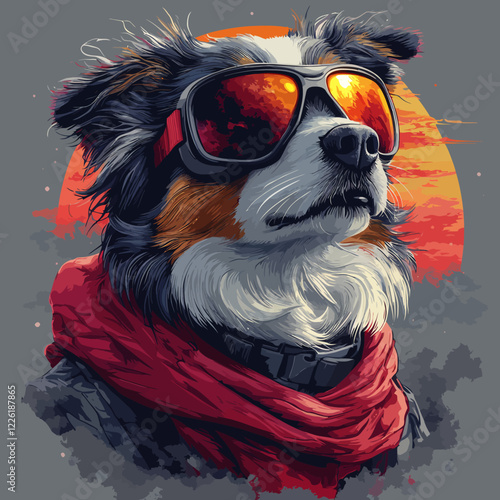 cool dog wearing ski goggle Generative AI
