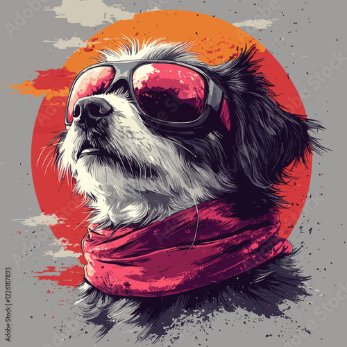 cool dog wearing ski goggle Generative AI