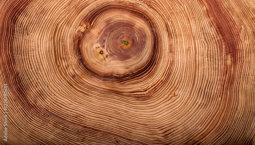 Upclose Wood Larch Texture Detailed View of a Cut Tree Trunk Showcasing Rustic Grain Patterns and Autumnal Hues, Captured in Natures Wintery Embrace. Upclose Wood Larch Texture Detailed View of a Cut Tree Trunk Showcasing Rustic Grain Patterns and Autumnal Hues, Captured in Natures Wintery Embrace.
