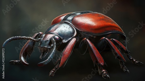 beetle on a white background