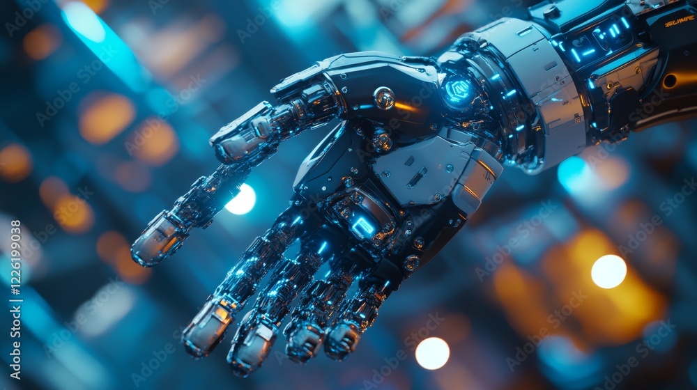 Close up of robotic arm