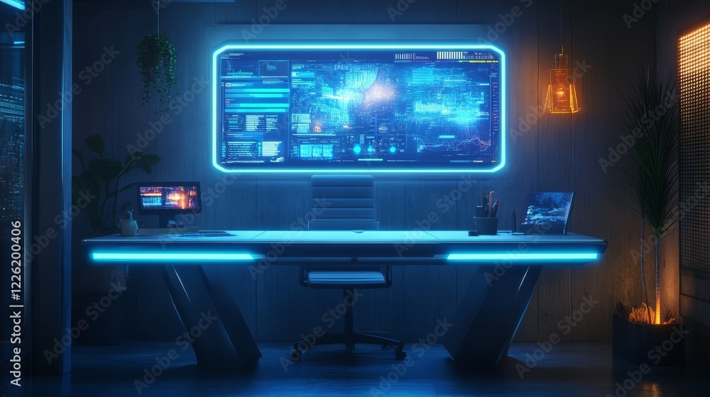 Naklejka premium Future Technology Office