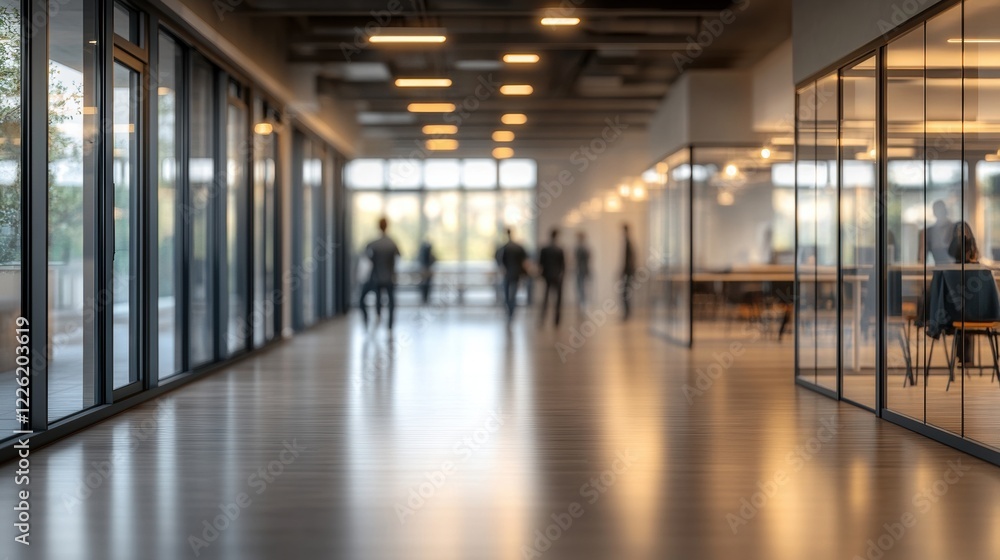 Fototapeta premium Corporate meeting in modern office space urban setting professional environment perspective view collaboration concept