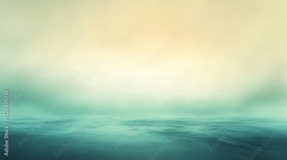 Obraz premium Misty Water Scape Calm Horizon Ocean Tranquil View Gradient Sky Background Serene Atmosphere