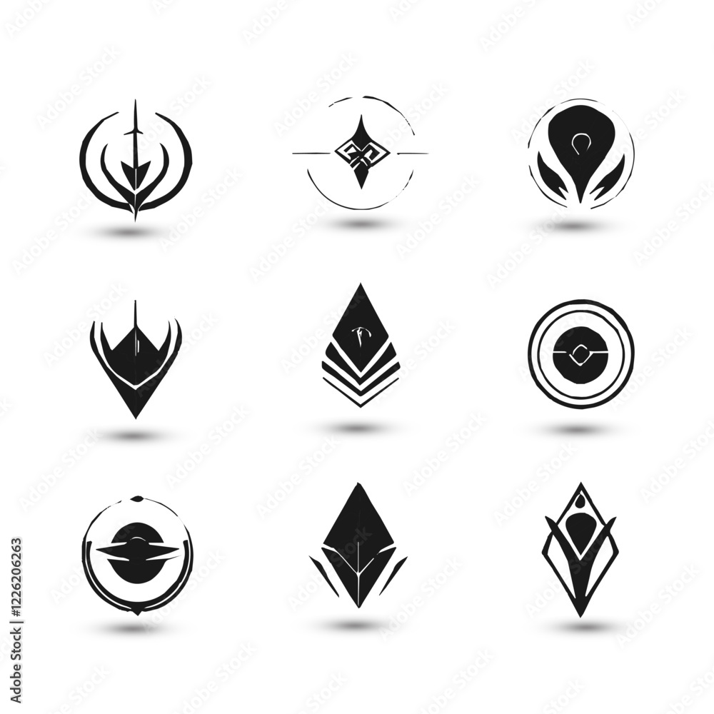 Set Creative logo design modern style symbol design futuristic Set Creative logo design modern style symbol design futuristic
