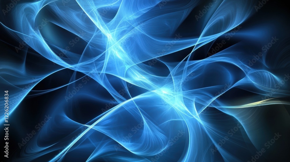 Obraz premium Dynamic blue abstract waves create inspiring visual art digital background modern design creative atmosphere