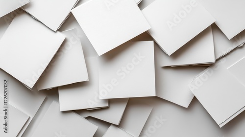 Wallpaper Mural Creative layout of blank paper sheets studio workspace visual content minimalist design top-down perspective artistic inspiration Torontodigital.ca