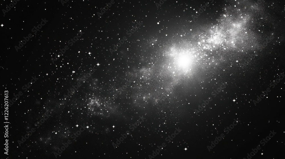 Fototapeta premium Vast galaxy illuminated by stars in a dark cosmic background showcasing the wonders of space