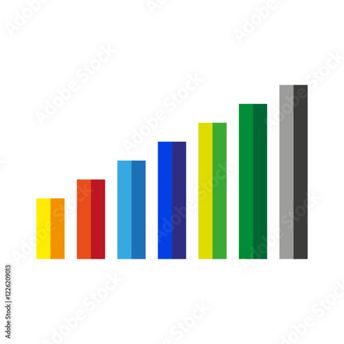 Free Download Colorful bar chart. Data growth symbol. Rainbow gradient bars. Business analysis icon. - GFXLoad