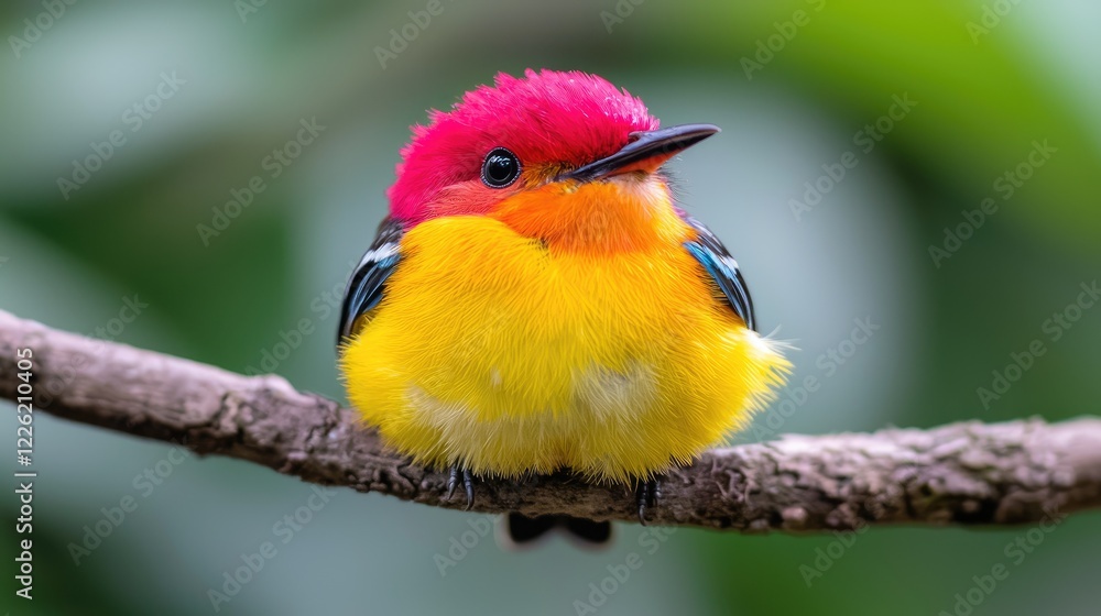 Vibrant Tropical Bird Perched on Branch Vibrant Tropical Bird Perched on Branch