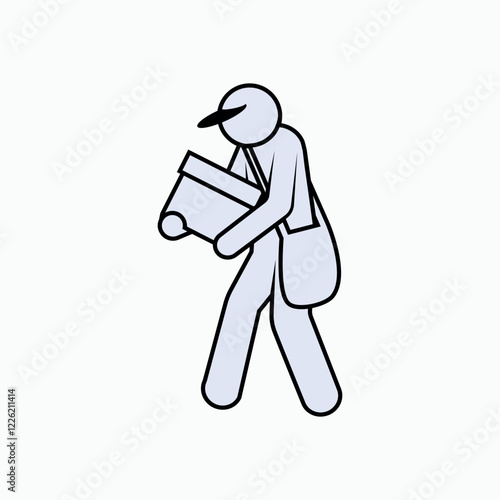 Deliveryman Icon. Courier, Symbol to Delivery. Applied for Design Element, Presentation, Website or Apps. 