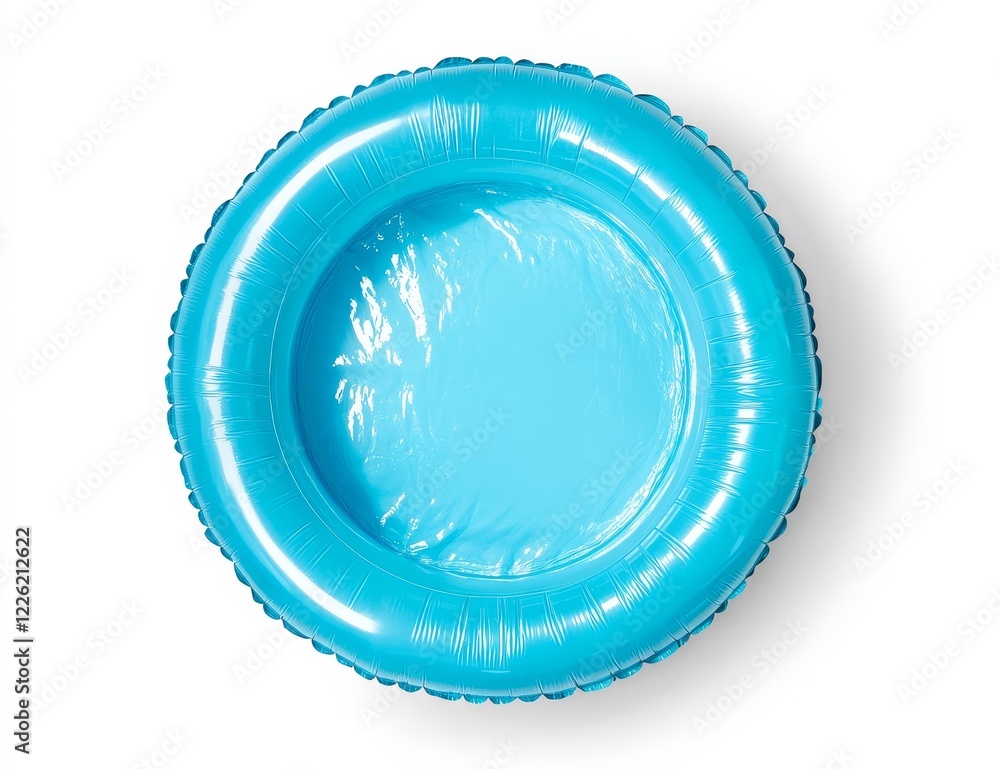 Top view of a small inflatable pool filled with water, isolated on white. Top view of a small inflatable pool filled with water, isolated on white.