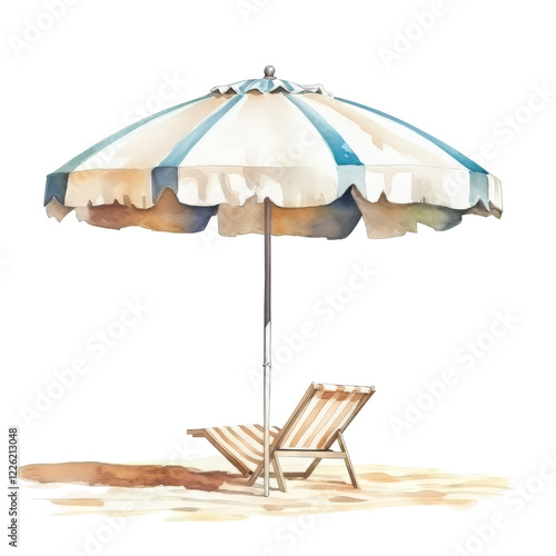 Summer Clipart Vector Illustration with Bright Colors and Beach Elements