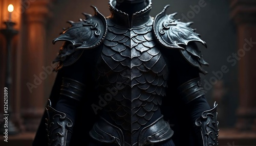 Dark Fantasy Armor: Intricate Details of a Dragon Scale Cuirass