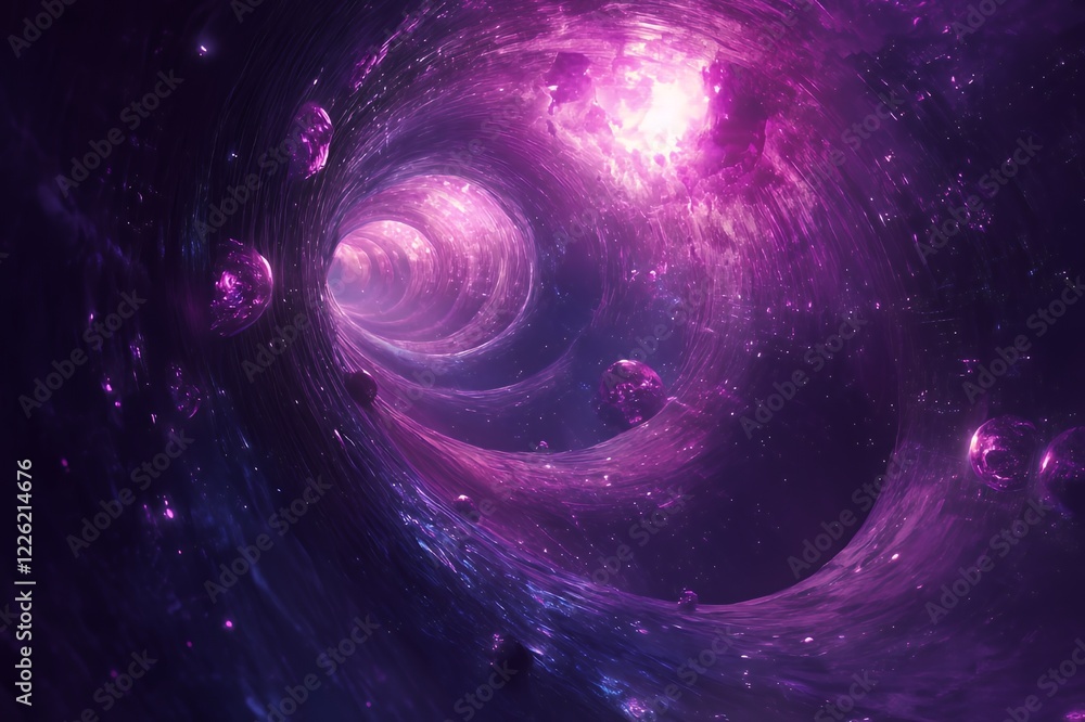 Purple Cosmic Tunnel Celestial Bodies And Nebula Purple Cosmic Tunnel Celestial Bodies And Nebula