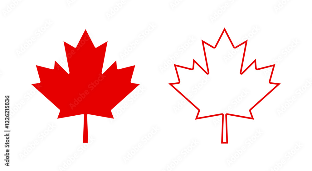 Maple leaf icon set Maple leaf icon set