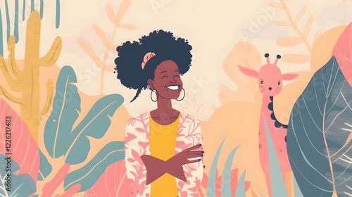 happy African American friends illustration  photo