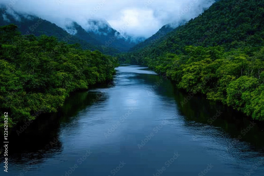 Serene River in the Amazon Rainforest Serene River in the Amazon Rainforest