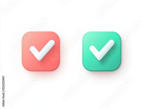3D checkmark icons, red and green square buttons. Free Download 3D checkmark icons, red and green square buttons. - GFXLoad