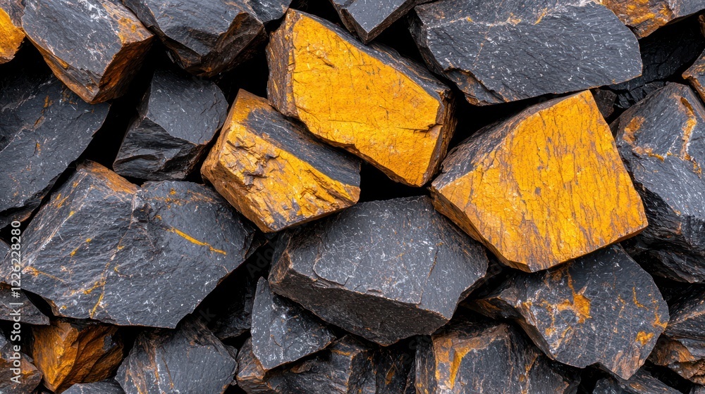 A close-up view of stacked rocks featuring a mix of dark and bright orange hues. A close-up view of stacked rocks featuring a mix of dark and bright orange hues.