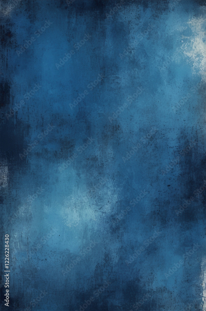 Obraz premium Abstract deep blue background textures featuring grainy effects, scratched surfaces, and artistic gradients. The design blends urban aesthetics, seamless patterns, and calm yet mysterious marine.