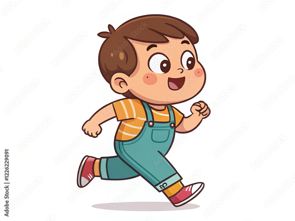 boy running on a white background boy running on a white background