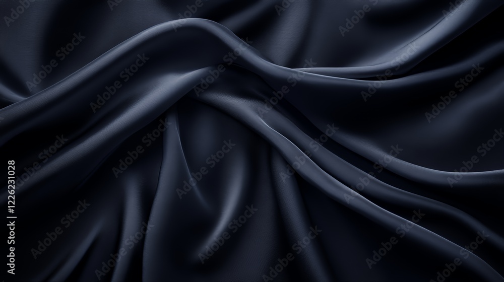 Obraz premium Dark Blue Silk Draped Fabric Soft Texture