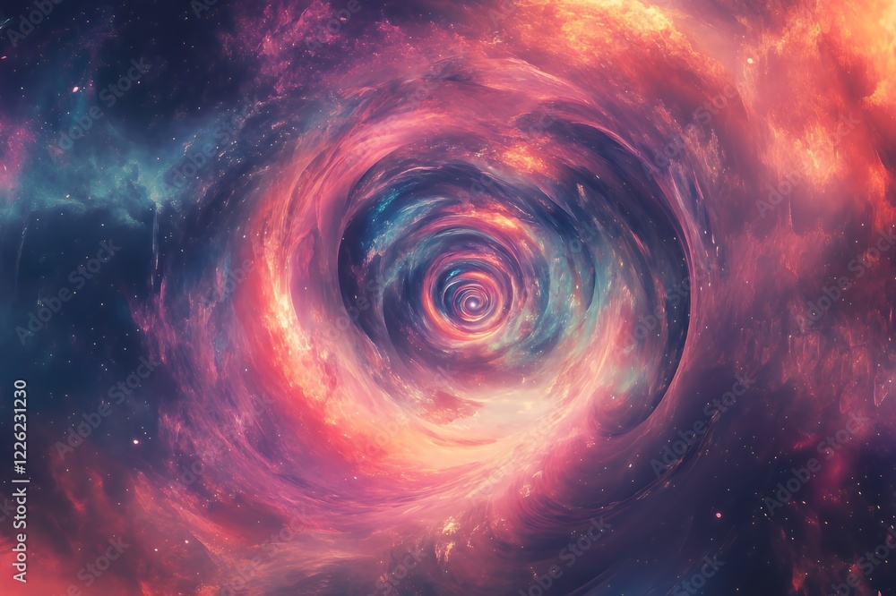 Cosmic Nebula Swirling Into A Galactic Vortex Cosmic Nebula Swirling Into A Galactic Vortex
