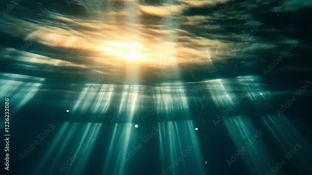 Underwater Slow Motion Sunlight Dance in a Clean Suburban Pool Underwater Slow Motion Sunlight Dance in a Clean Suburban Pool
