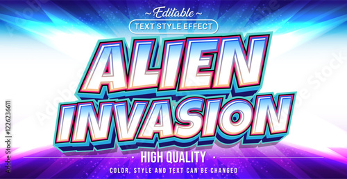 Editable text style effect - Alien Invasion text style theme.