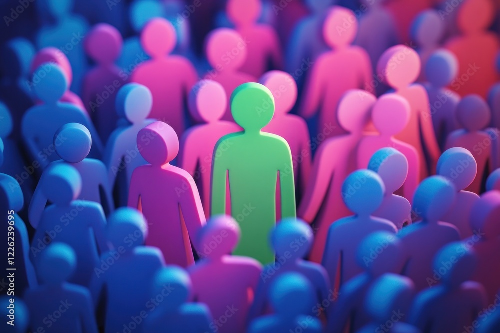 Transgender Identity and Diversity in Modern Abstract Art with Colorful 3D Figures Transgender Identity and Diversity in Modern Abstract Art with Colorful 3D Figures