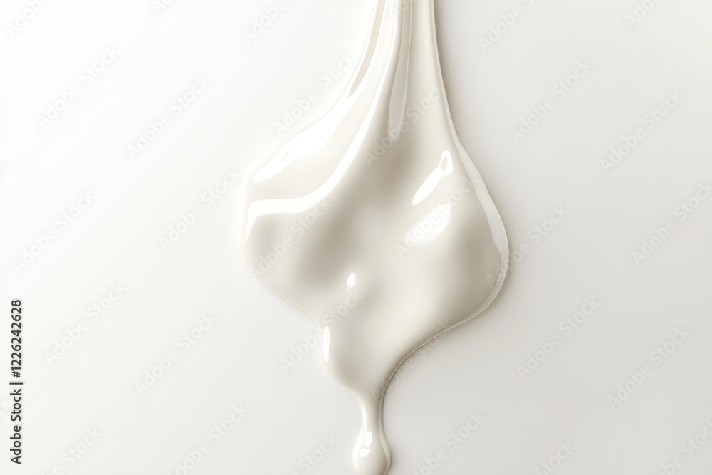 Luscious Cream Flow Creating a Sensual and Smooth Abstract Form on White Canvas : Generative AI Luscious Cream Flow Creating a Sensual and Smooth Abstract Form on White Canvas : Generative AI