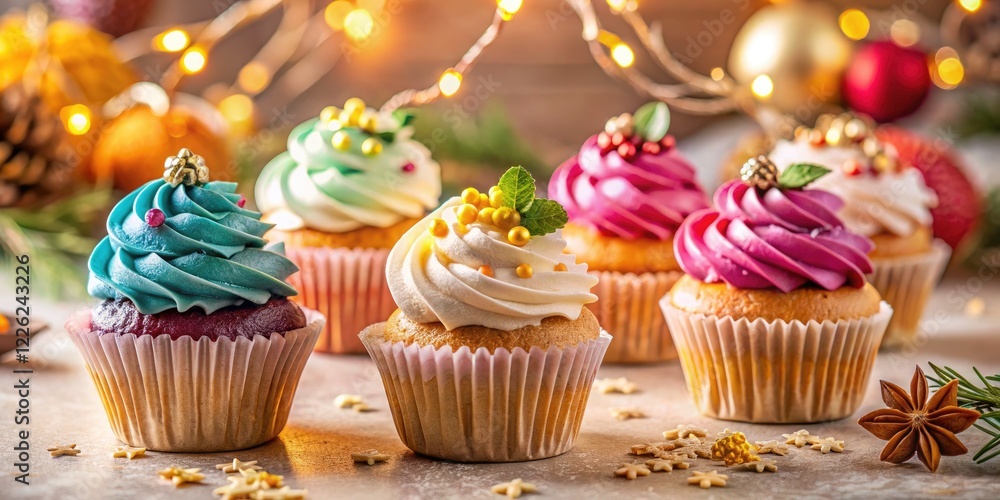 Delicious Muffin Photography: Sweet Treats & Festive Decorations Delicious Muffin Photography: Sweet Treats & Festive Decorations