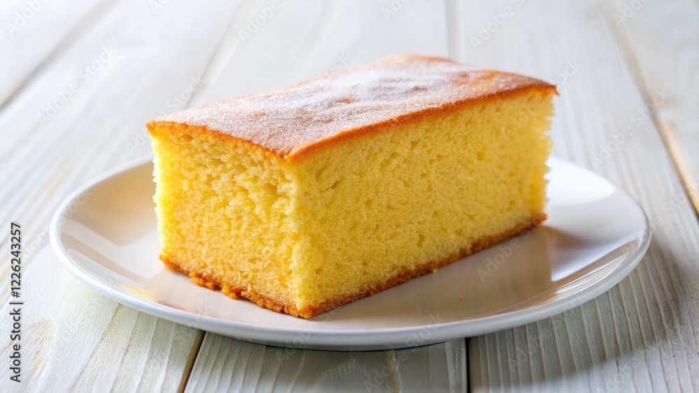 Delicious Sponge Cake on White Plate: High-Resolution Food Photography Delicious Sponge Cake on White Plate: High-Resolution Food Photography