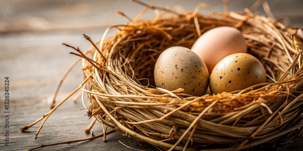 Eggshell Nest: Close-up Food Photography Still Life, Neutral Background, Rustic, Minimalist, Egg, Shells, Breakfast, Spring, Easter, Culinary, Food Eggshell Nest: Close-up Food Photography Still Life, Neutral Background, Rustic, Minimalist, Egg, Shells, Breakfast, Spring, Easter, Culinary, Food