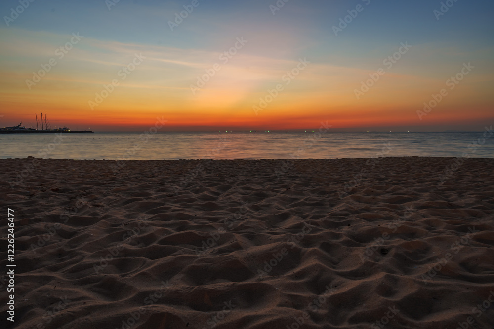 Na Jomtien beach at sunset in Pattaya, Thailand Na Jomtien beach at sunset in Pattaya, Thailand