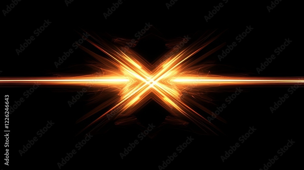 Bright orange light beams radiating in an abstract starburst pattern against a dark background at night Bright orange light beams radiating in an abstract starburst pattern against a dark background at night