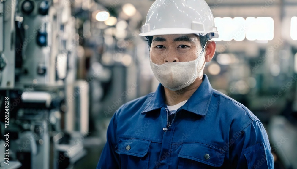 工場の生産ラインを点検する作業スタッフ 工場の生産ラインを点検する作業スタッフ