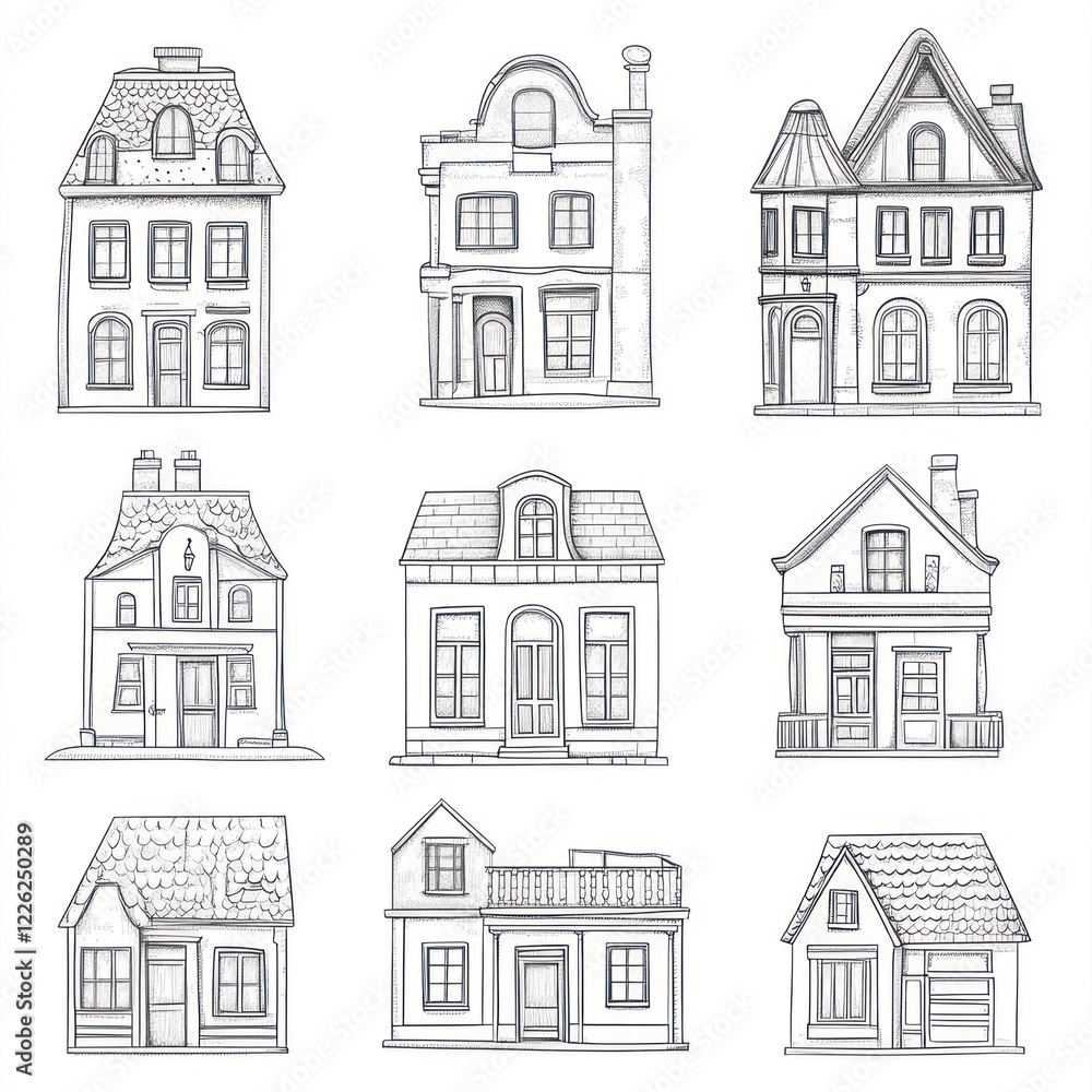 Nine Unique House Architectural Drawings Illustrated Nine Unique House Architectural Drawings Illustrated